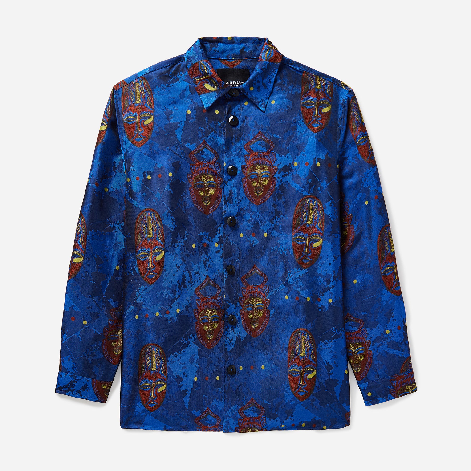 Royal Blue Jacquard Mende & Temne Mask Shirt