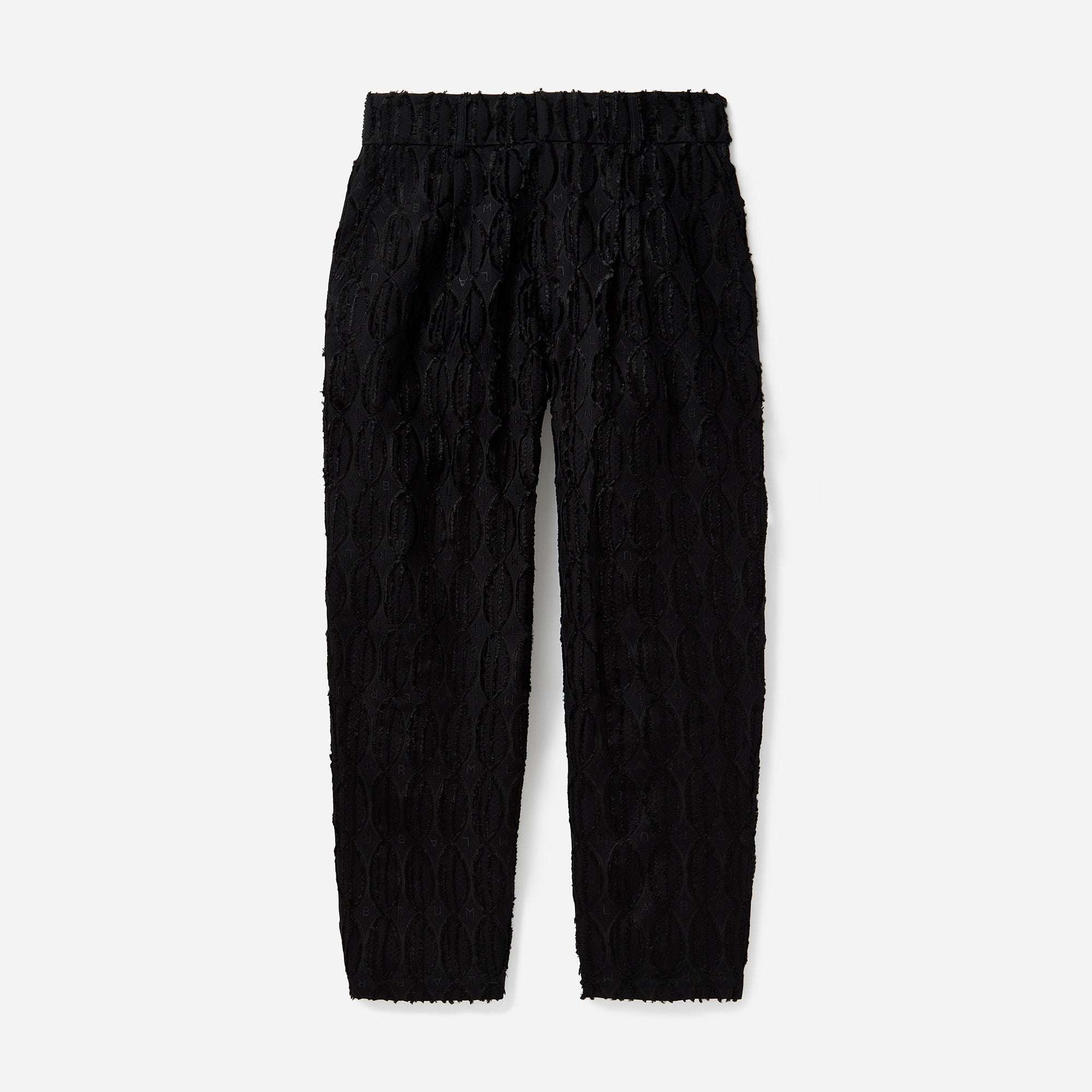 Black Frayed Cowrie Shell Trouser