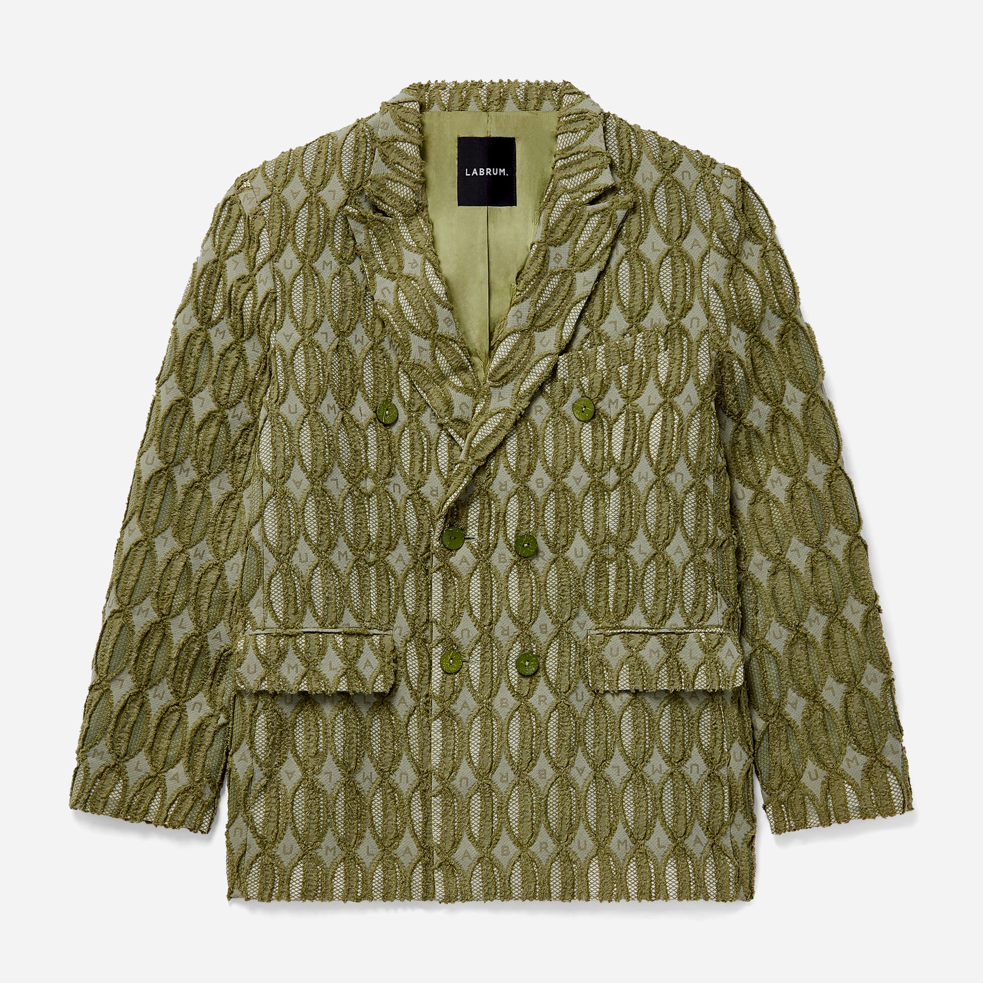 Sage Textured LABRUM Monogram Blazer