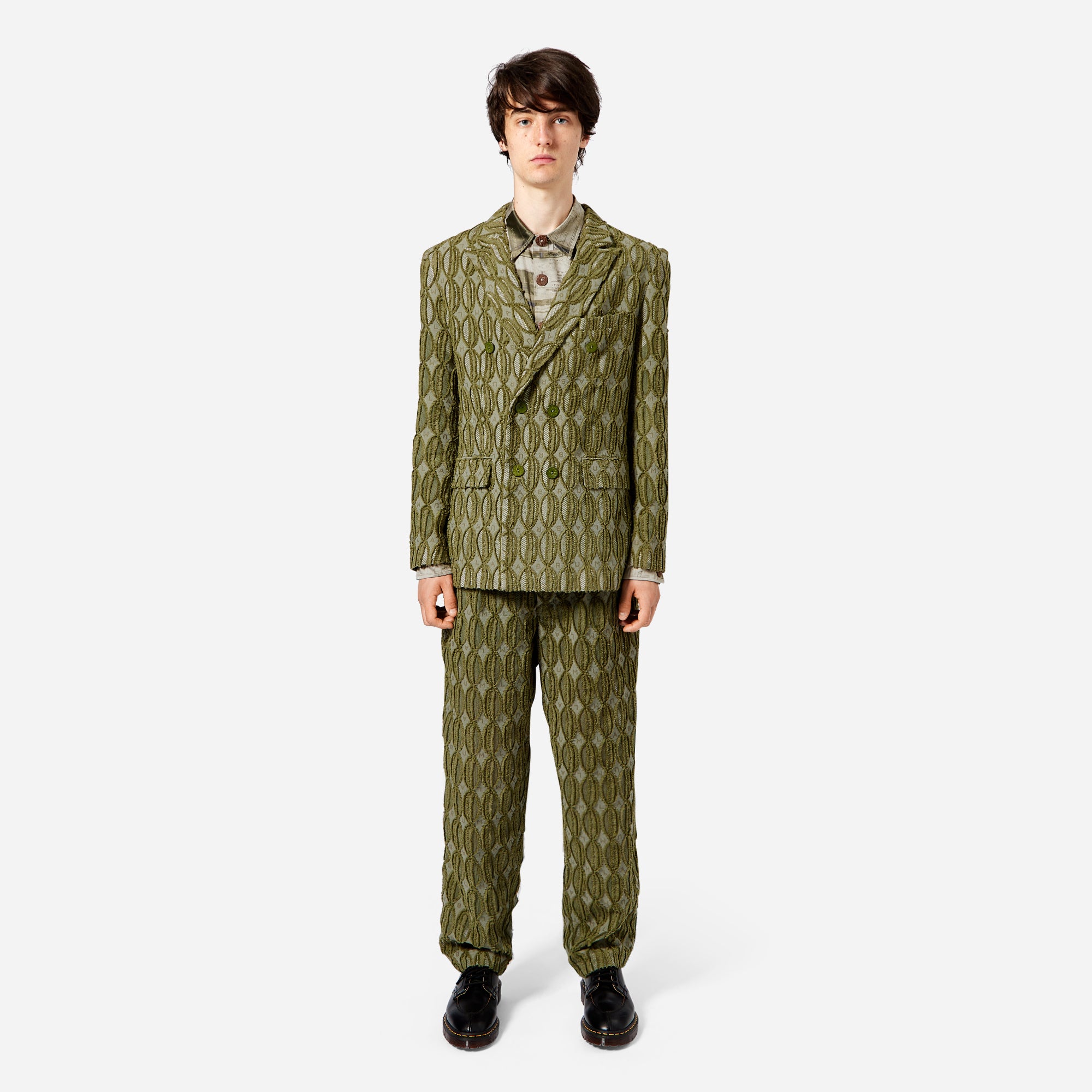 Sage Textured LABRUM Monogram Blazer