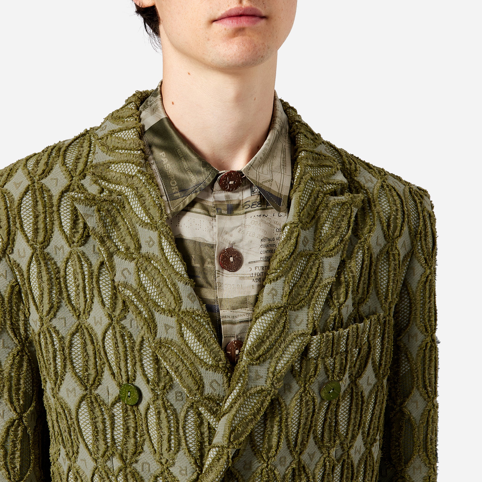 Sage Textured LABRUM Monogram Blazer