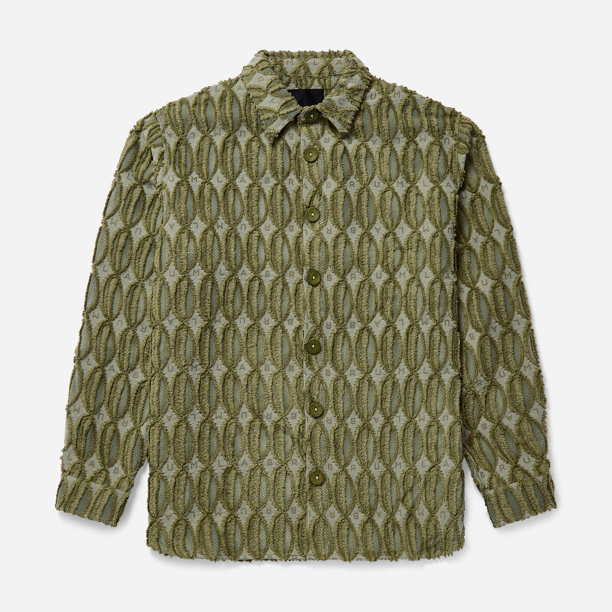 Green Textured LABRUM Monogram Shirt