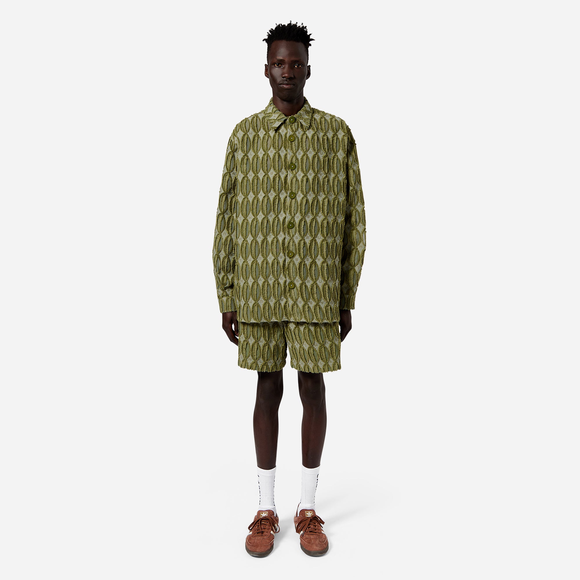 Green Textured LABRUM Monogram Shirt