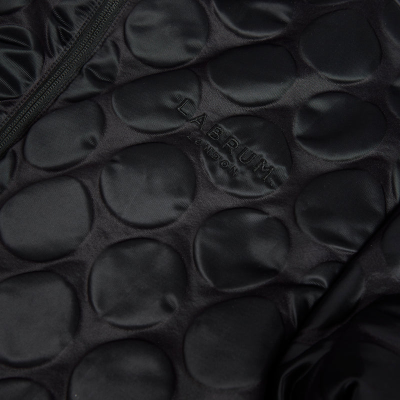 Black Embossed Circle Puffer Coat