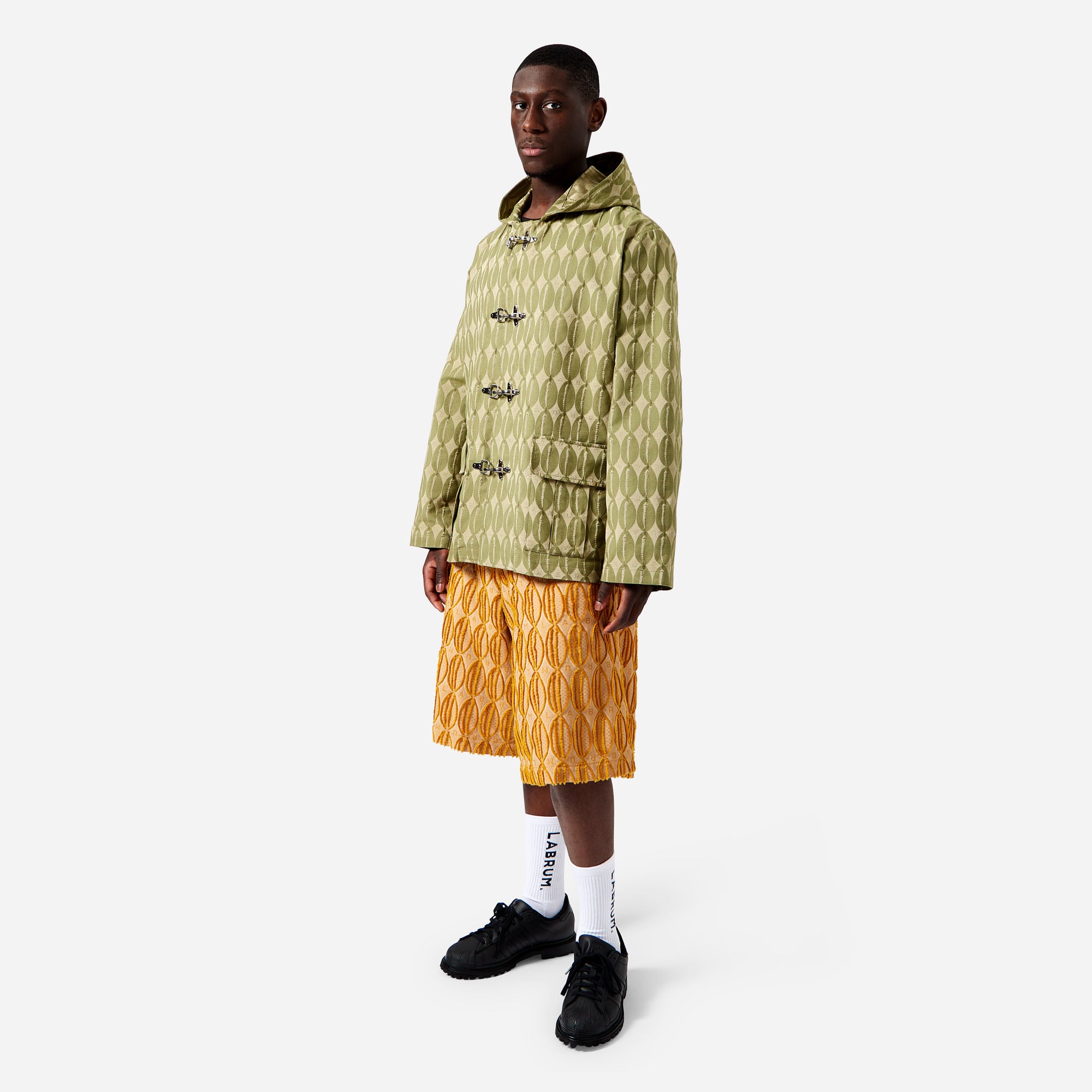 Sage LABRUM Monogram Jacquard Cotton Tree Jacket