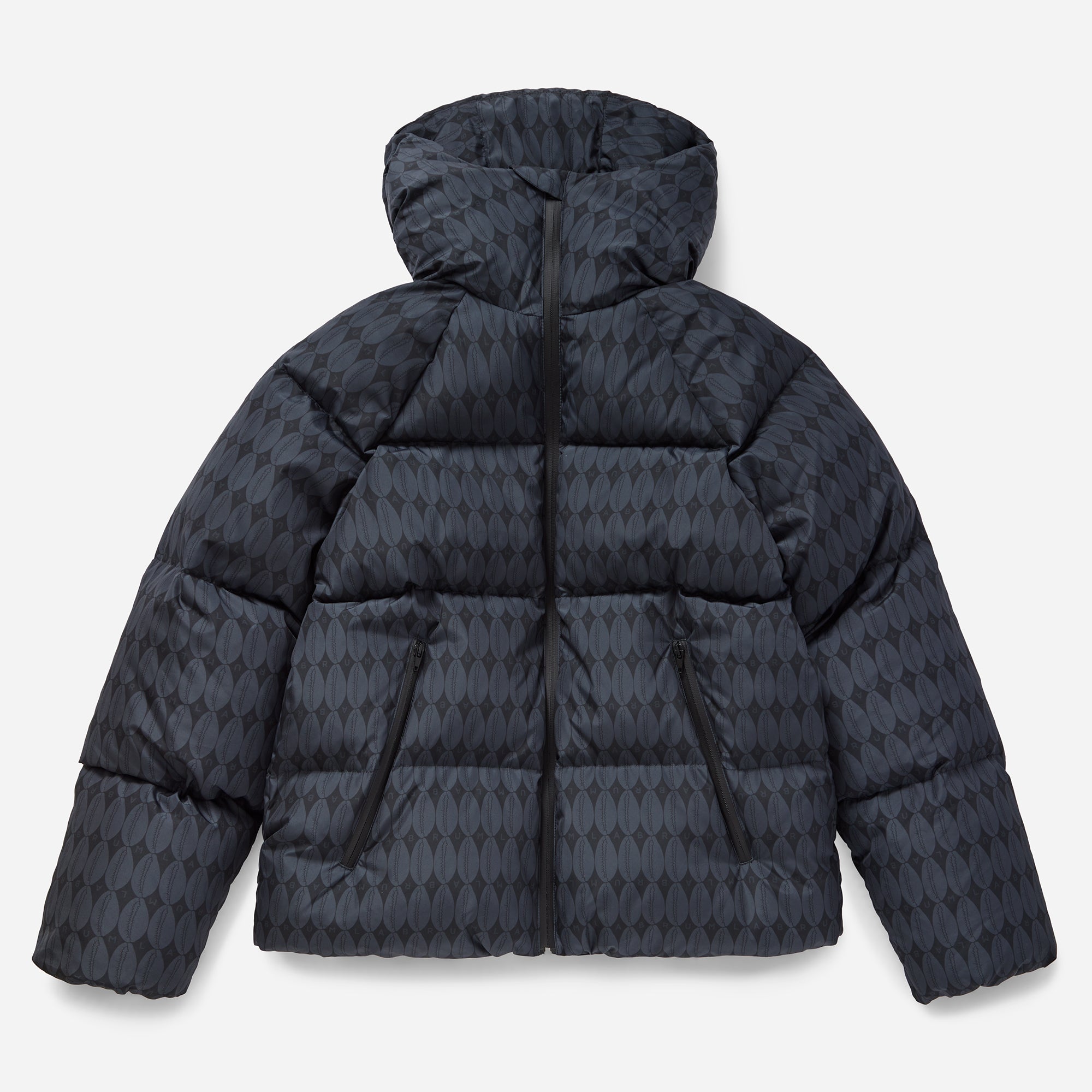 Dark Grey Monogram Puffer Jacket