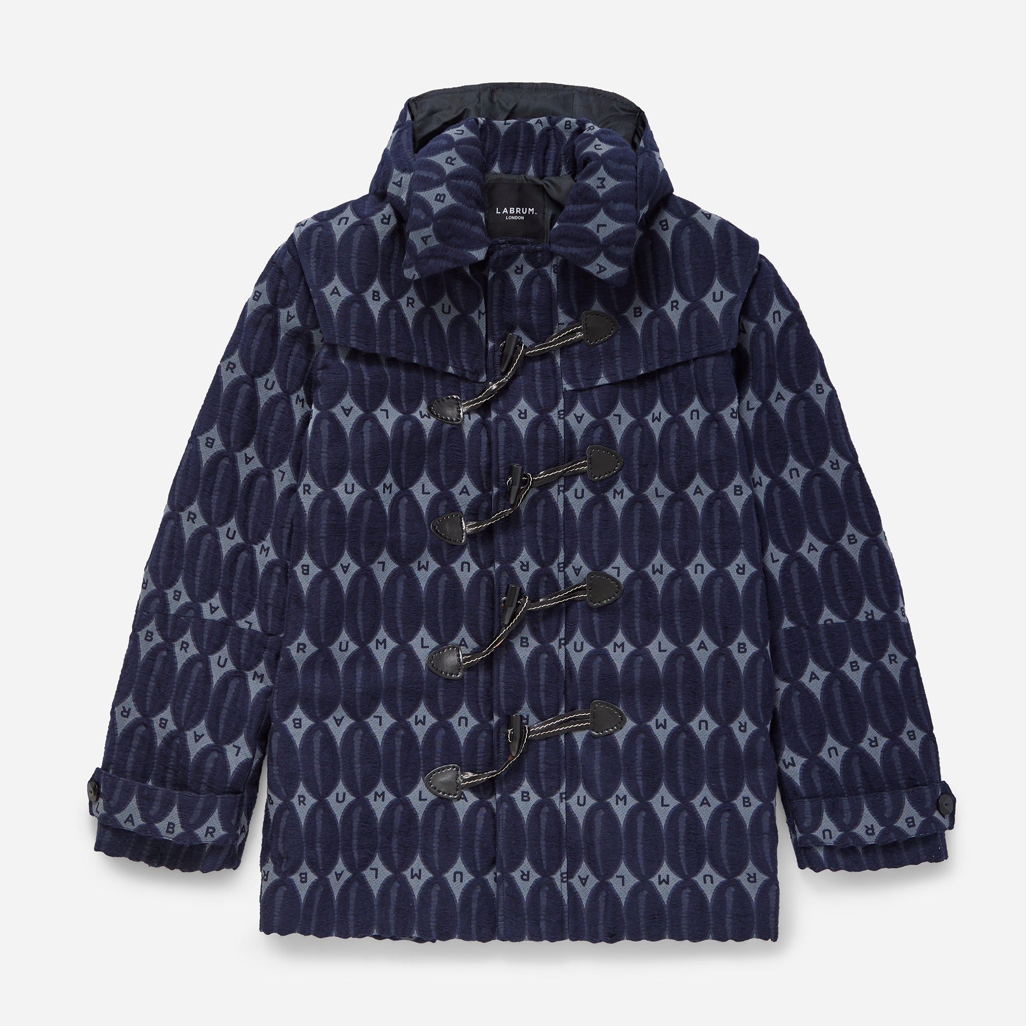 Navy Monogram Duffle Coat