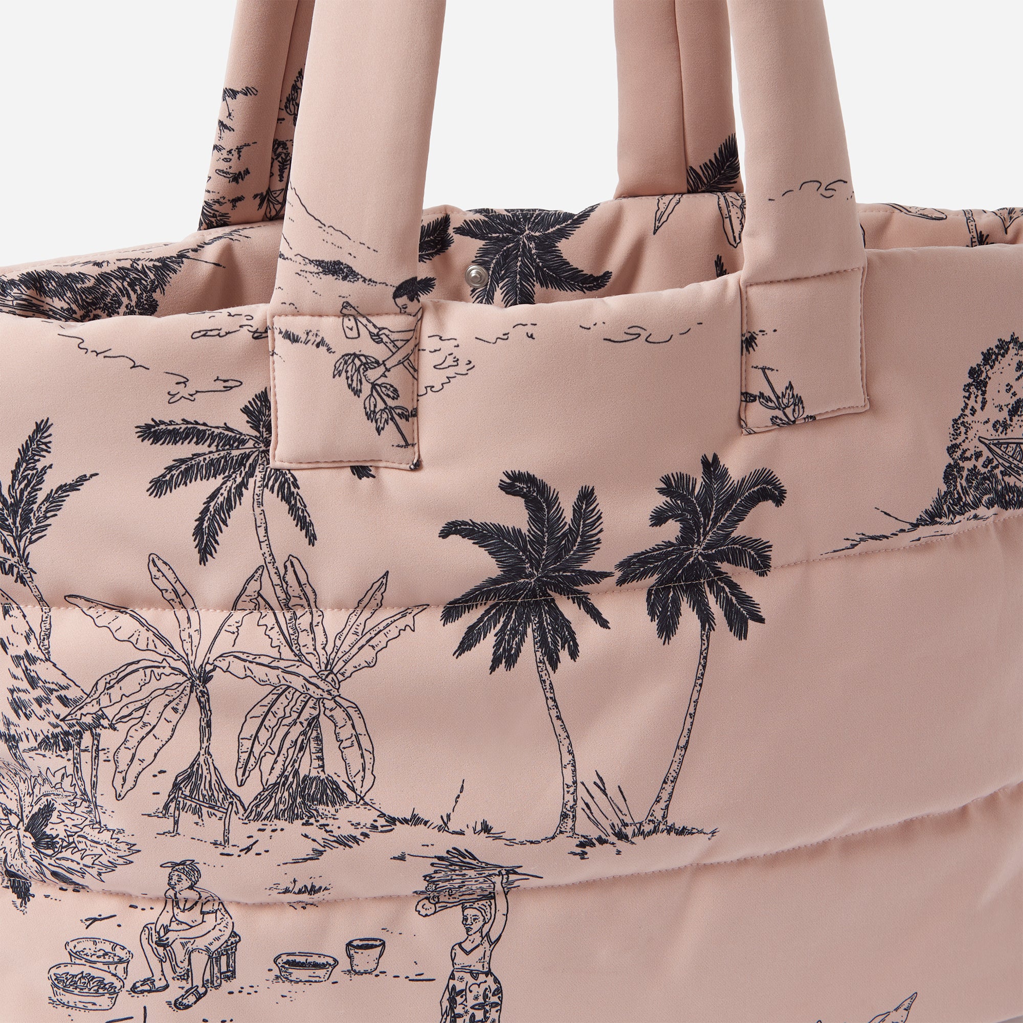 Blush Pink Quilted Puffer Freetown Tote Bag