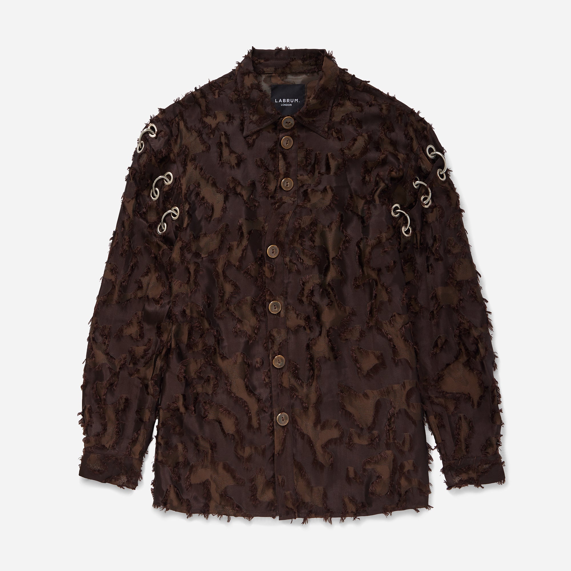 Brown Camo Eyelet Shirt