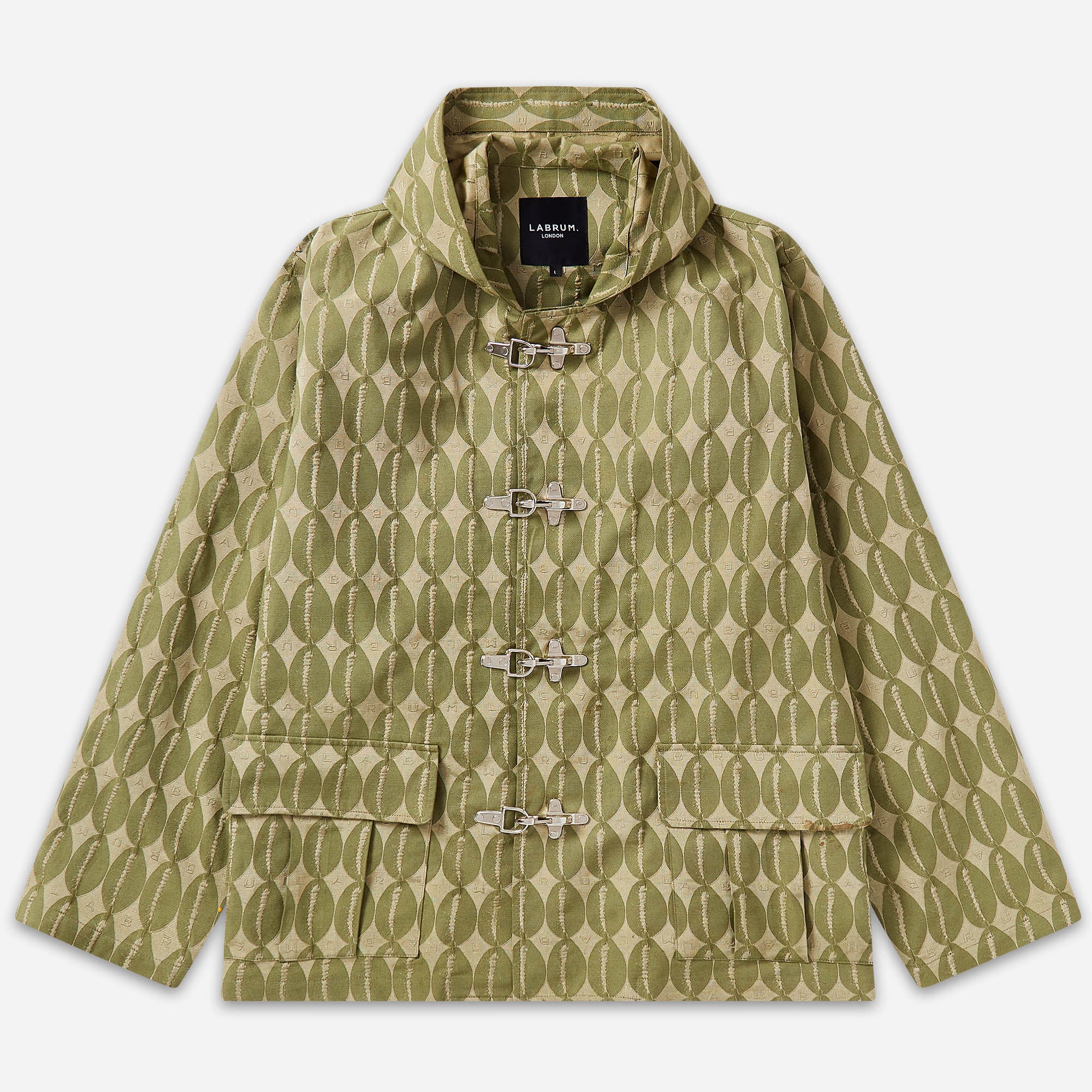 Sage LABRUM Monogram Jacquard Cotton Tree Jacket