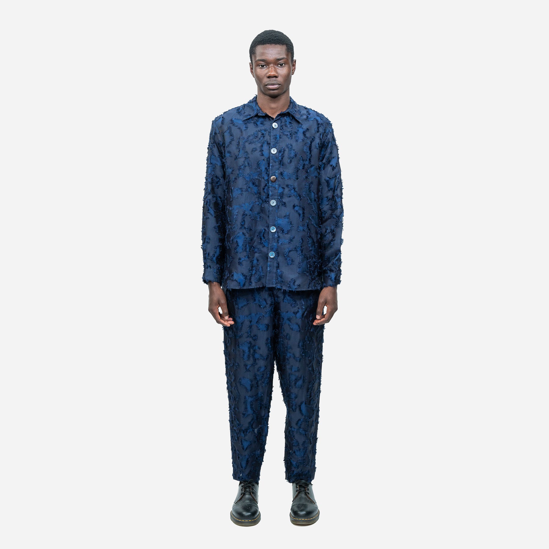 Royal Blue Textured Camo Trouser