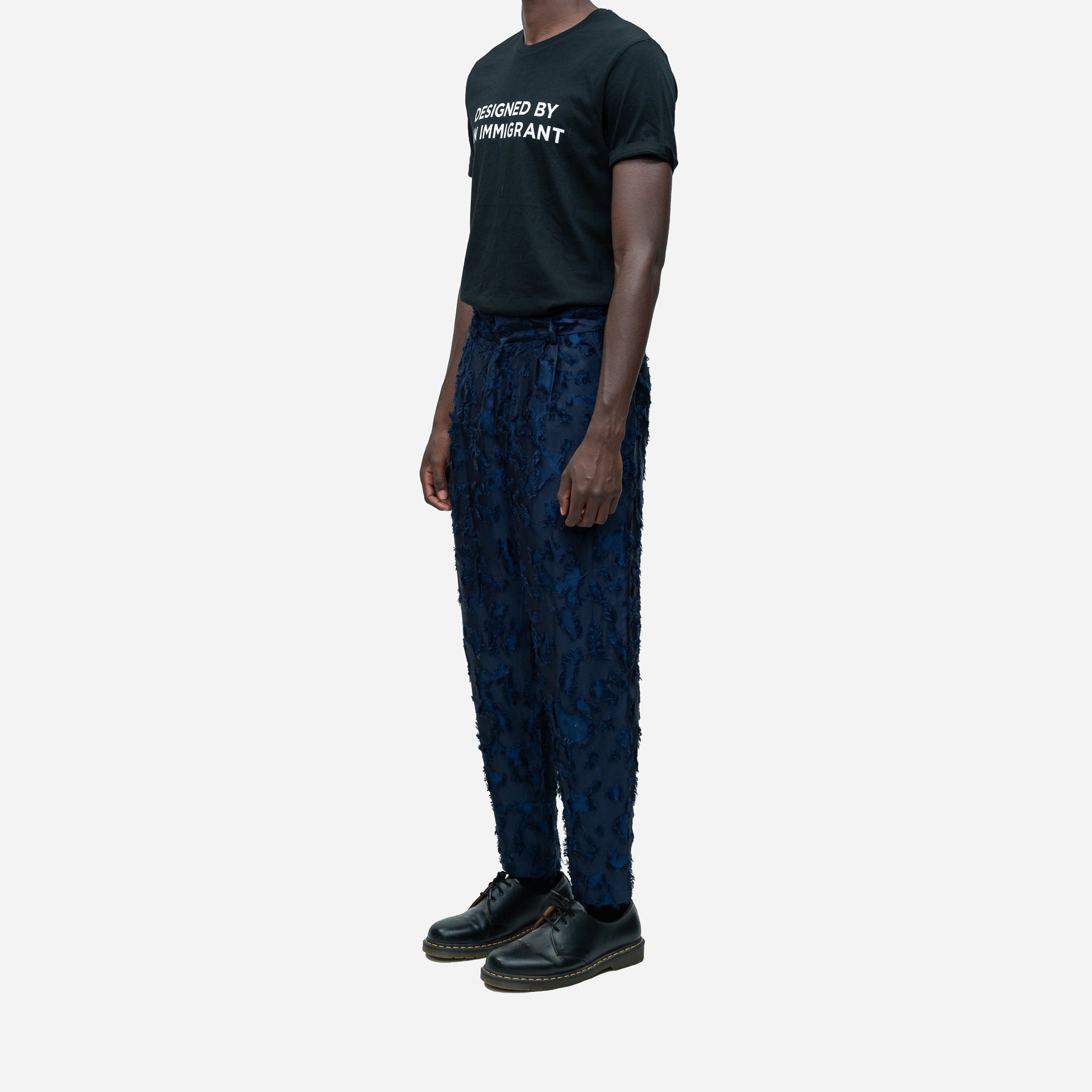Royal Blue Textured Camo Trouser