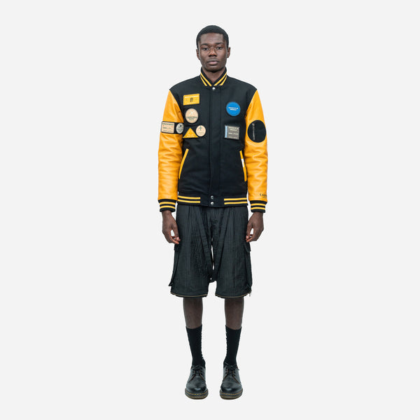 Black and discount yellow bomber jacket