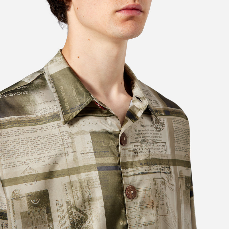 Green Nomoli Odyssey Passport Print Shirt