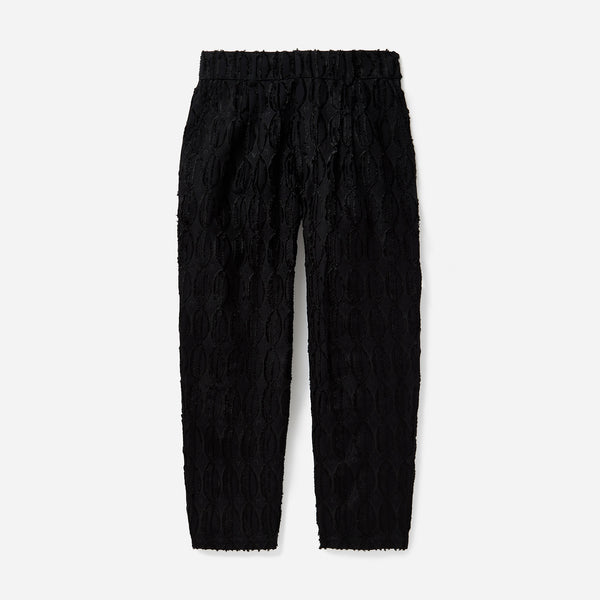 Black Frayed Cowrie Shell High Waisted Trouser