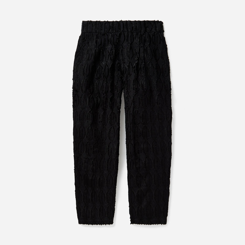 Black Frayed Cowrie Shell High Waisted Trouser