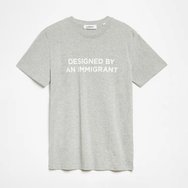 Grey Designed By An Immigrant T-Shirt