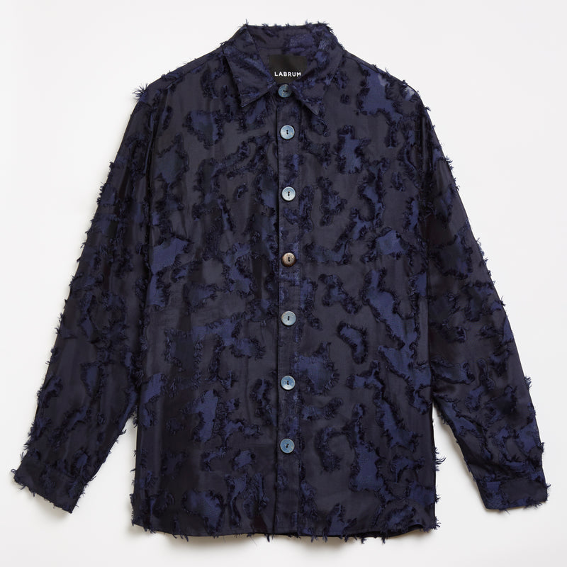 Royal Blue Textured Camo Shirt