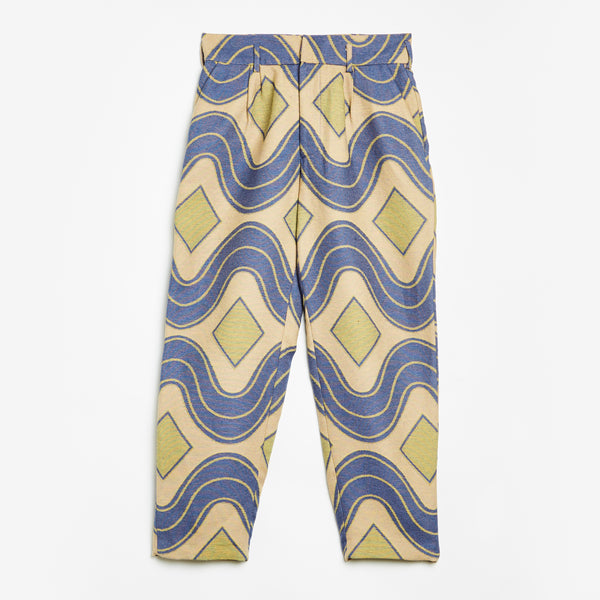 Woven Patterned High Waisted Trouser