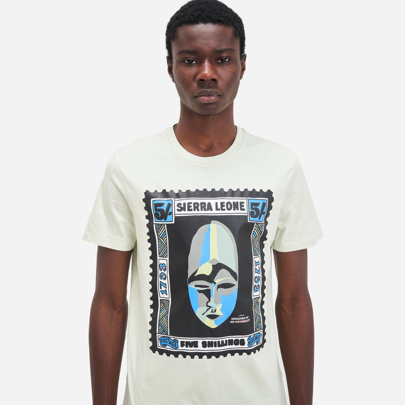 Sage Sierra Leone Mask Stamp T-Shirt