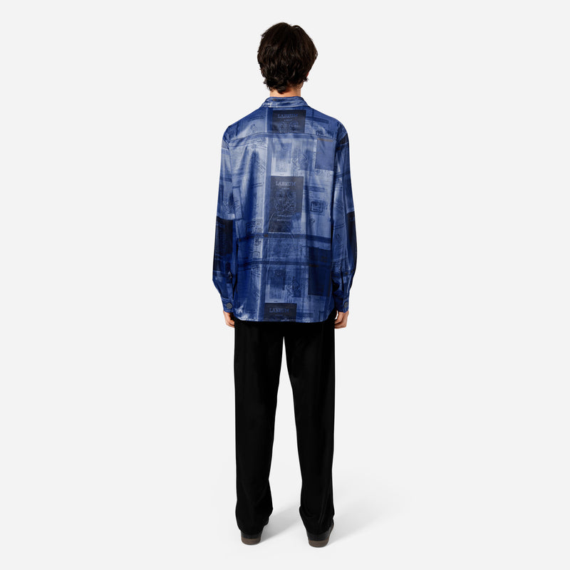 Blue Nomoli Odyssey Passport Print Shirt