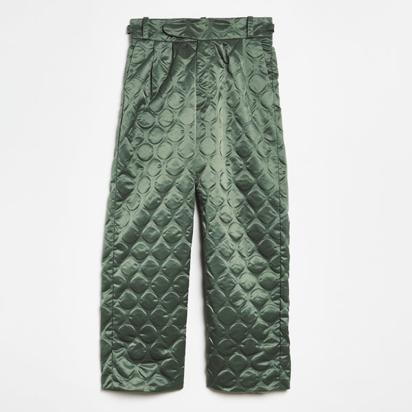 Sage Embossed Circle Cotton Tree Trousers