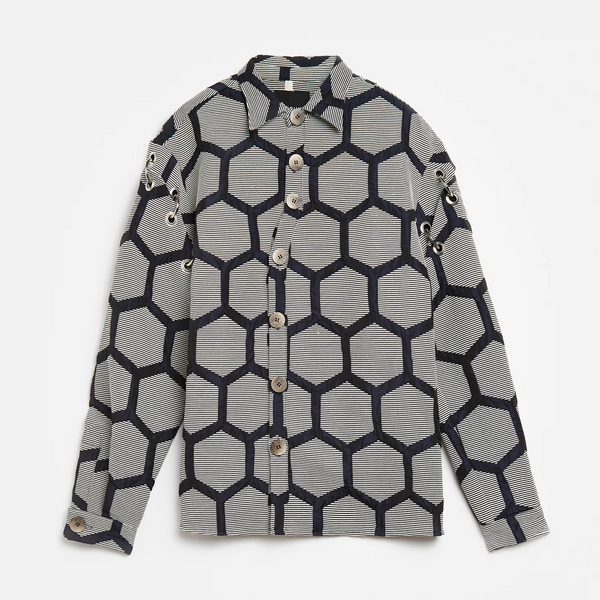 Hexagon Curved Eyelet Shirt