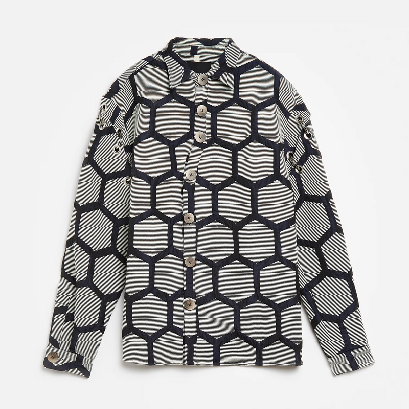 Hexagon Curved Eyelet Shirt