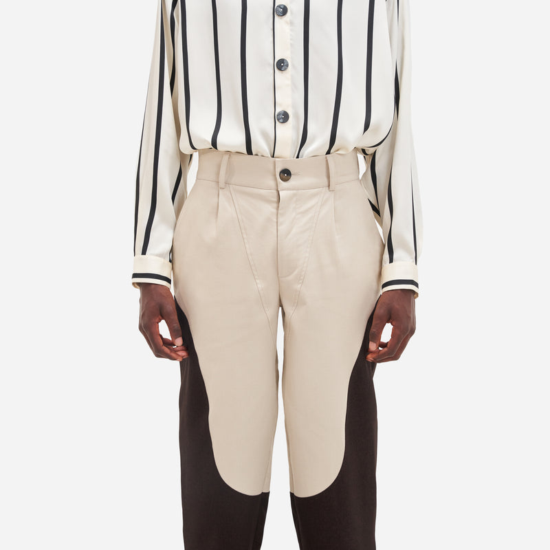 Oatmeal Panelled Trouser
