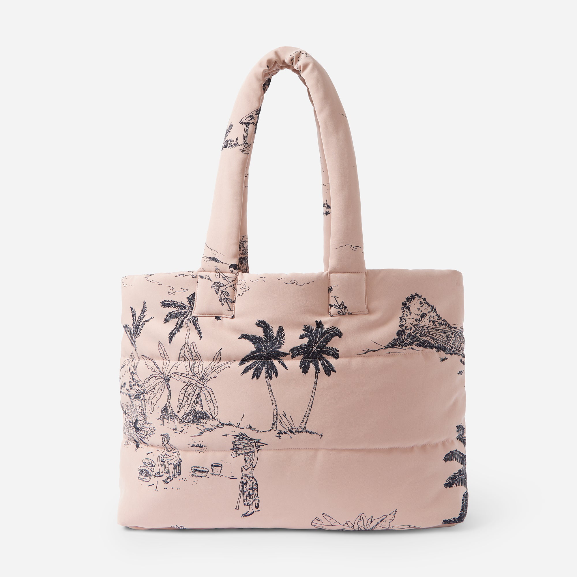 Blush Pink Quilted Puffer Freetown Tote Bag