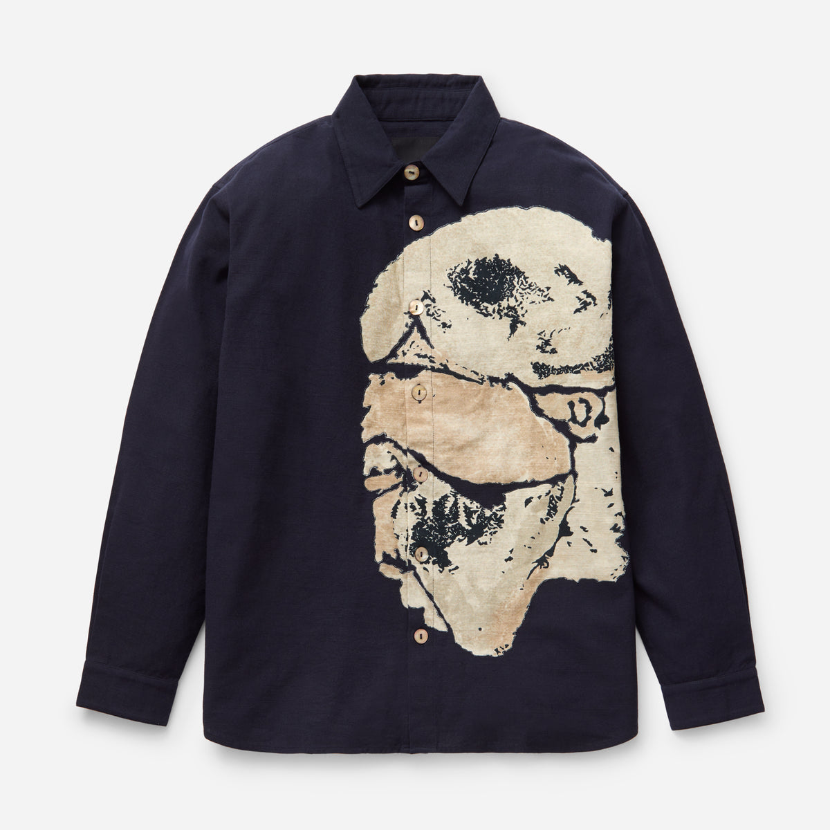 Navy Mende Mask Shirt