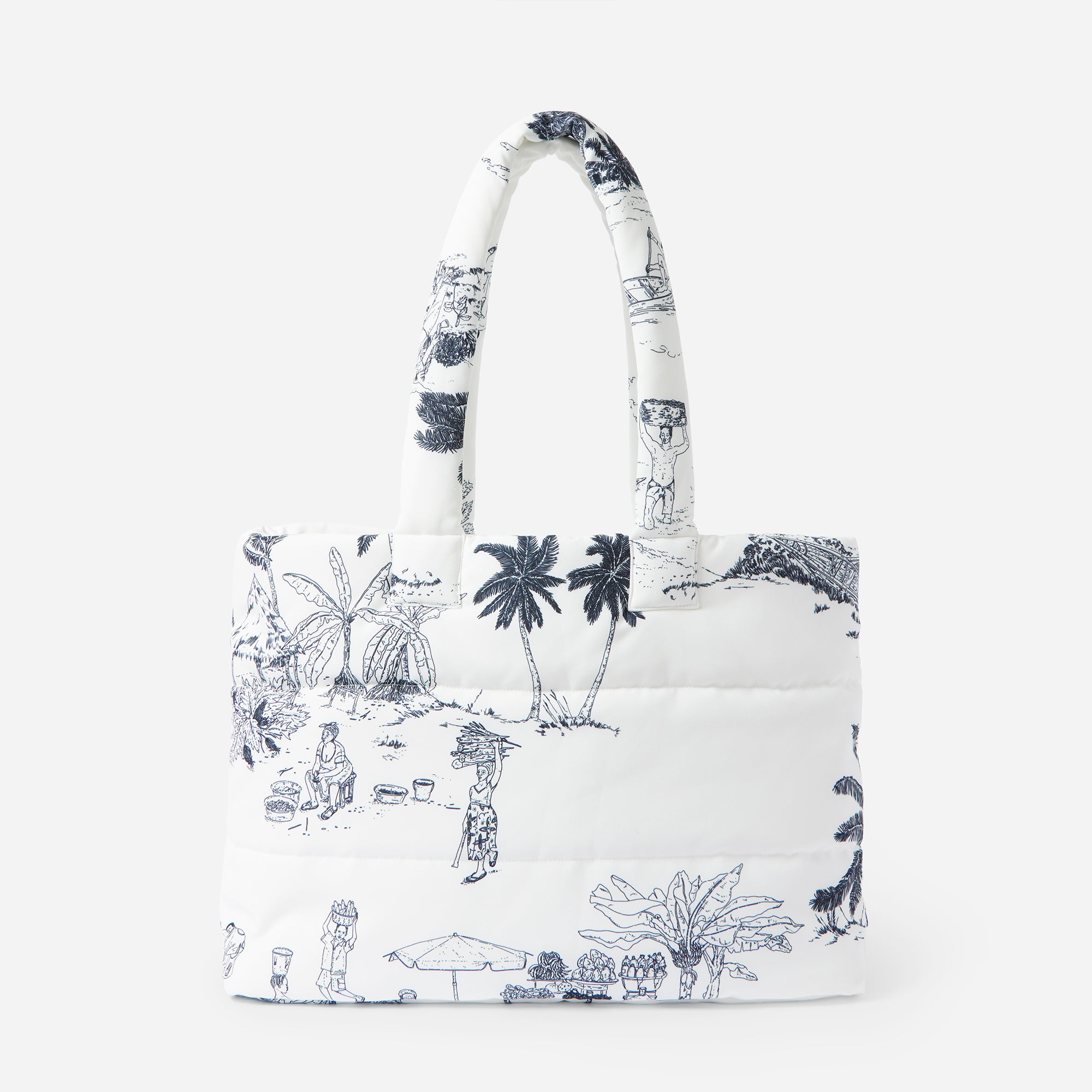 White Quilted Puffer Freetown Tote Bag
