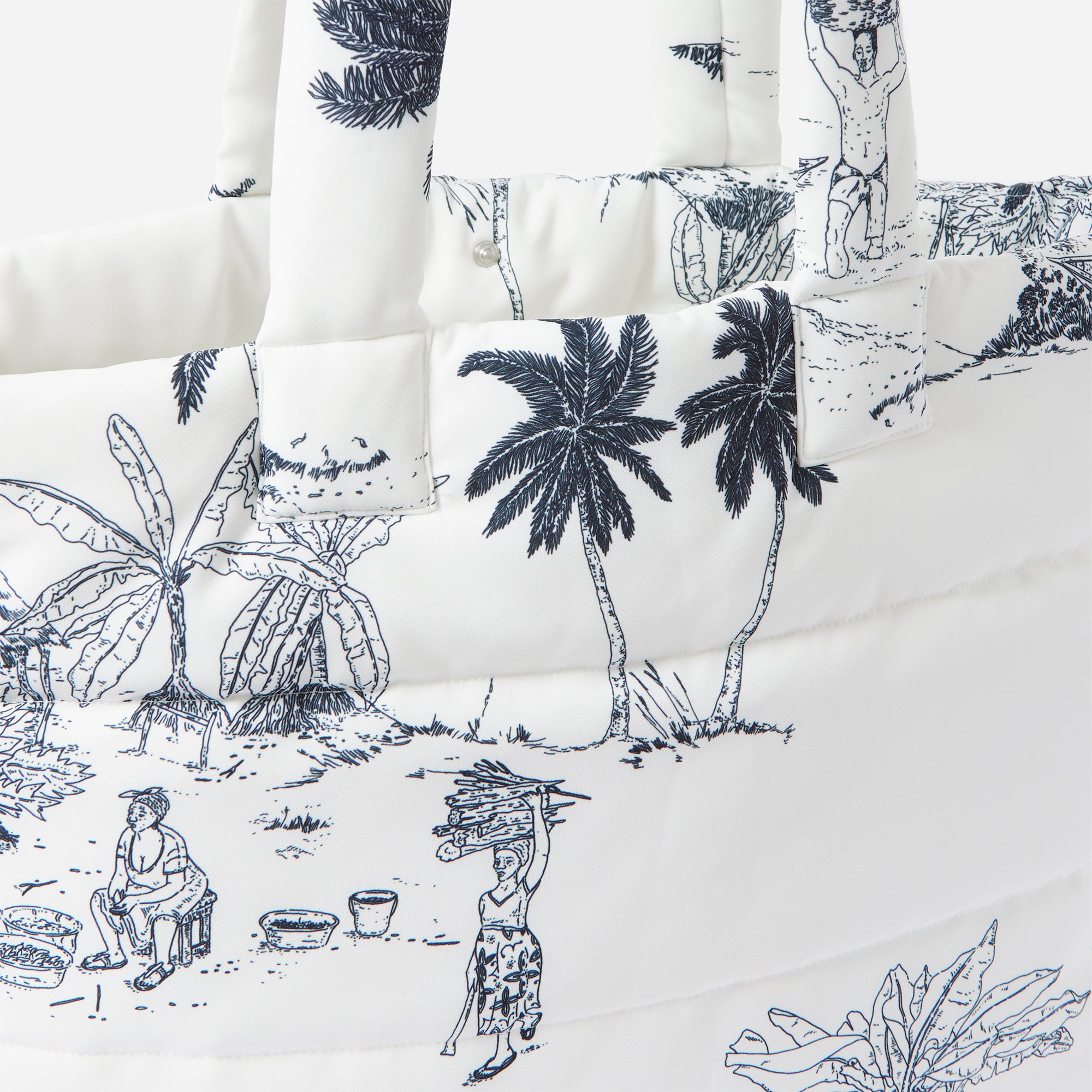 White Quilted Puffer Freetown Tote Bag