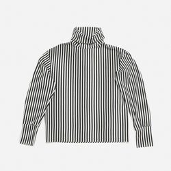 Black & White Roll Neck Striped Jumper