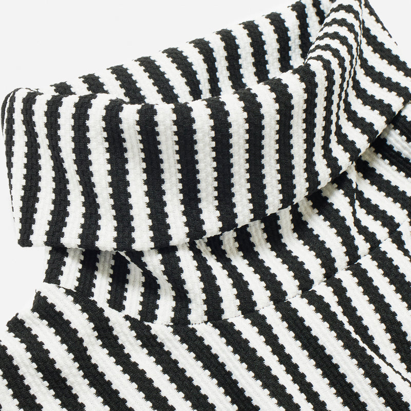 Black & White Roll Neck Striped Jumper
