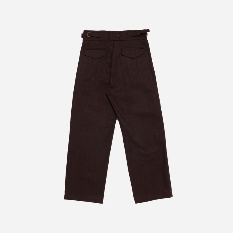 Brown Striped Cotton Tree Trouser