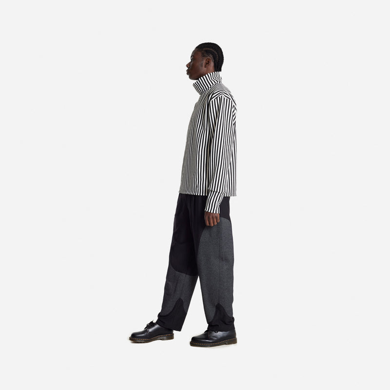 Black & White Roll Neck Striped Jumper