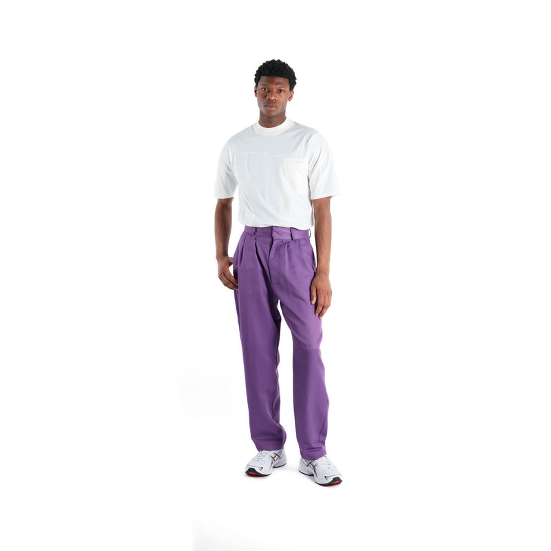 Purple Pleat Tailored Trousers