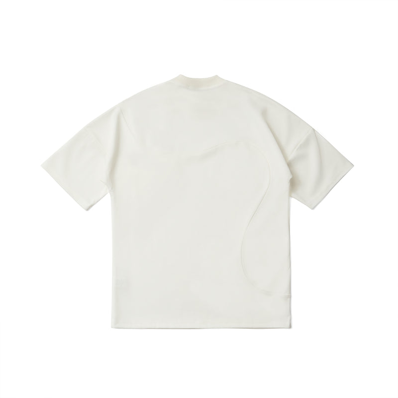 White Curved T-Shirt