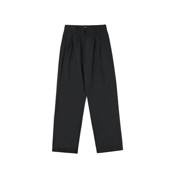 Black Pleat Tailored Trousers